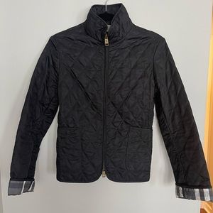 LIMITED EDITION Burberry London Black quilted jacket with metallic plaid XS
